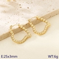 Pendientes de aro con forma de corazón trenzado en dorado, de 25x3 mm - Dorado (KE118498-NJ)