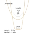 Classic double layer T-bar stick pendant necklace in 18K gold plated stainless steel - Gold