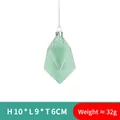 Decorazione natalizia geometrica in vetro verde menta con cappuccio in argento - Stile Geometrico Verde Menta 04
