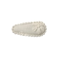 Creamy white fabric BB hair clip with scalloped edges and delicate flower embroidery - Beige Embroidered Flower (31)