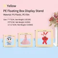 Yellow PE film floating display frames in 7cm, 9cm, and 11cm sizes for jewelry - Round Base / Light Yellow