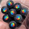 Detailed view of black wood rainbow core pencils set in clear packaging bag - Black Wood - Unsharpened