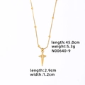 Détail d'un collier avec pendentif étoile dorée, dimensions de 2,9 cm x 1,2 cm - Or-Étoile À Quatre Branches-Chaîne Serpent À Billes