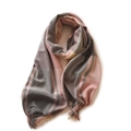 Pink and grey plaid faux cashmere scarf with tassels, warm winter shawl for women - Tiffany Blue