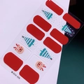 Stickers ongles de Noël SDA-025 avec motifs de renne rouge et de sapin - Style Sapin de Noël Renne Base Rouge (SDA-025)