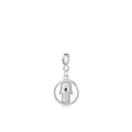 Colgante de mano de Hamsa de plata de ley 925 con piedra azul sobre fondo gris claro - Plata de ley 925