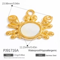 18K gold plated stainless steel crab charm with dimensions 23.98mm for DIY jewelry - Gold Crab Pendant (PJ91716A)