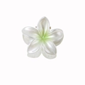 Candy colored plumeria hair claw clip in pearl white and green with glitter finish - 4cm / Pearlescent Green