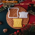 Miniature stove-shaped Christmas cookie mold and stamper for DIY holiday baking - E3046-Stove