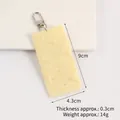 Realistic large PVC cookie keychain biscuit bag charm with metal clip 9cm length - Natural Soda Biscuit Lobster Clasp