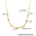Collana catena serpente dorata in acciaio inossidabile con ciondolo floreale e zirconi - Fiore a cinque foglie d'oro