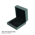 Dark green jewelry box for bracelets featuring brushed texture and 9x9x4cm dimensions - Bracelet Box / Dark Green