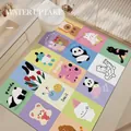 Absorbent bathroom mat with colorful cartoon animal grid design for non-slip safety - 40*60cm (Normal Diatomite) / Animals C
