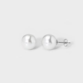 Boucles d'oreilles boules argentées minimalistes avec finition miroir et fermoirs papillon - 14mm / Argent