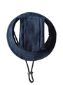 Deep blue denim pet sun hat with ear holes and adjustable drawstring for small dogs - Cowboy