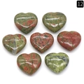 Green and red speckled 20mm heart-shaped natural crystal semi-precious stone ornaments - Unakite