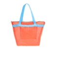 Orange and blue mesh beach bag for kids toys featuring durable nylon and zipper closure - Orange with Blue Strap Toiletry Bag 29x39cm