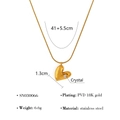 Collana a cuore in acciaio inossidabile placcato oro 18K con cristalli e PVD - Catena a Serpente con Pendente a Cuore Oro (SN030066)