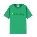T-shirt vert fête des mères en coton avec imprimé floral sur fond blanc pur - XS / Vert / Mother's Day