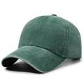 Casquette de baseball vert foncé délavée vintage avec design classique à six panneaux - Réglable / Vert Foncé