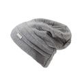 Winter casual gray knit beanie with fashion label for warm outdoor windproof style - Light Gray