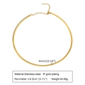 Detail of 18k gold plated stainless steel choker with 4mm width and lobster clasp - Perimeter 14.5cm/4mm / Gold NC-1185G