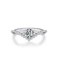 V-förmiger Ring aus S925 Sterlingsilber mit Moissanit-Stein und GRA-Zertifikat - US Größe 5 / Silber