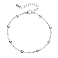 Minimalist silver stainless steel bead chain bracelet with lobster clasp on white background - Minimalist Bead Chain / Silver