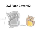 Halloween owl silicone mold with size specs and 3D resin craft owl mask sample - Owl Face Cover #02