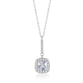 Bracciale in argento sterling 925 con zircone rosa quadrato e accenti brillanti - Collana / Collana in Zirconia Bianca