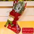 Christmas stocking with snowman mascot and embroidery, 28x45cm festive gift bag - Snowman Style (070-B)