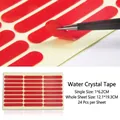 Red oval crystal adhesive stickers for nail art display 24 pieces per sheet size 1x6.2cm - Long Double-sided Tape