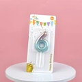 Blue and pink gradient number 6 birthday candle with gold glitter in retail packaging - Number 6 / Pink and Green Gradient
