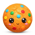 Slow rebound orange cookie squishy toy with colorful sprinkles and a cute smiling face - Chocolate Chip Colorful Cookie