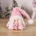 Gnomo di Natale rosa con paillettes, cappello a maglia e trecce per decoro festivo - Stile Gnomo Gonna Paillettes Rosa (D-BJ128)