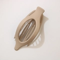 Matte beige large oval hair claw clip for thick hair styling in a minimalist design - Matte Light Coffee
