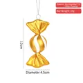 Golden PVC candy Christmas ornament with white glitter spiral and 12cm height - Electroplated Gold Small Striped Candy