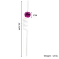Magenta disco mirror ball cocktail stirrer with transparent spiral stick and 3cm ball - 3cm Purple Mirror Ball Straw / Purple