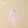 Addobbo albero di Natale rosa glitterato con intagli eleganti e fiocco bianco, 14,5 cm - Albero di Natale rosa / 14.5*9.5cm