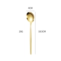 Mirror-polished gold stainless steel 18.5cm long handle dinner spoon with 4cm head - Gold Medium Spoon