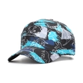Casquette de baseball pour enfants avec graffiti bleu et motifs de dinosaures blancs - Dinosaure Graffiti Bleu