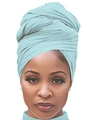 Women's wrap headscarf in light blue jersey fabric for a stylish layered look - One Size / Mint Green