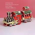 3D Christmas train puzzle model with Santa Claus graphics and 48 wood pieces - Christmas Train (Large)