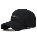 Schwarze Baseballkappe aus Baumwolle mit 707-Patch und Vintage-Distressed-Details - Verstellbar / Schwarz