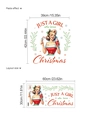 Weihnachts-Wandaufkleber mit Vintage-Mädchenillustration und Layout-Maßen für Deko - Nur Ein Mädchen Das Weihnachten Liebt (PC183)