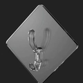 Transparenter selbstklebender Wandhaken mit Rautenplatte für bohrfreie Montage - Kristall Kleiderhaken (6*6cm)