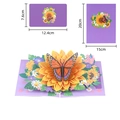 3D pop-up greeting card featuring sunflower and butterfly with size specifications - Sunflower Butterfly