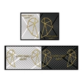 Minimalist crystal velvet kitchen rug with golden heart patterns on black and white background - Black And White Hearts