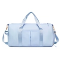Light blue multi-functional fitness duffel bag with shoulder strap and durable handles - Light Blue