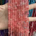 Perles en vrac en cristal de pierre naturelle rose pour fabrication de bijoux DIY - 4x4mm (Environ 38cm Fil) / Rouge pastèque